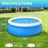 10ft x 28in Inflatable Swimming Pool Above Ground Family Pool for Kids & Adults Puncture-Resistant PVC, Quick Setup (Includes 2 Repair Patches) view 2