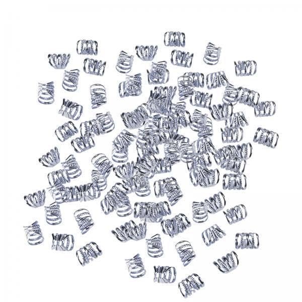 100Pcs Metal Dreadlock Beads, Hair Braid Rings for Women, Braiding Hair Jewelry