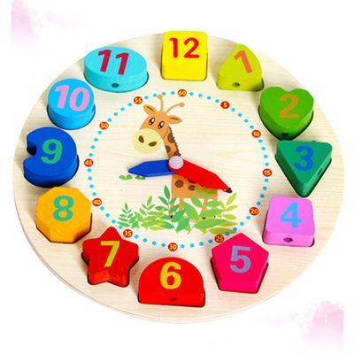 Kisangel Wooden Sorting Clock Educational Beads Clock for Promotes Intellectual Development Mathematical Concepts Present for Boys