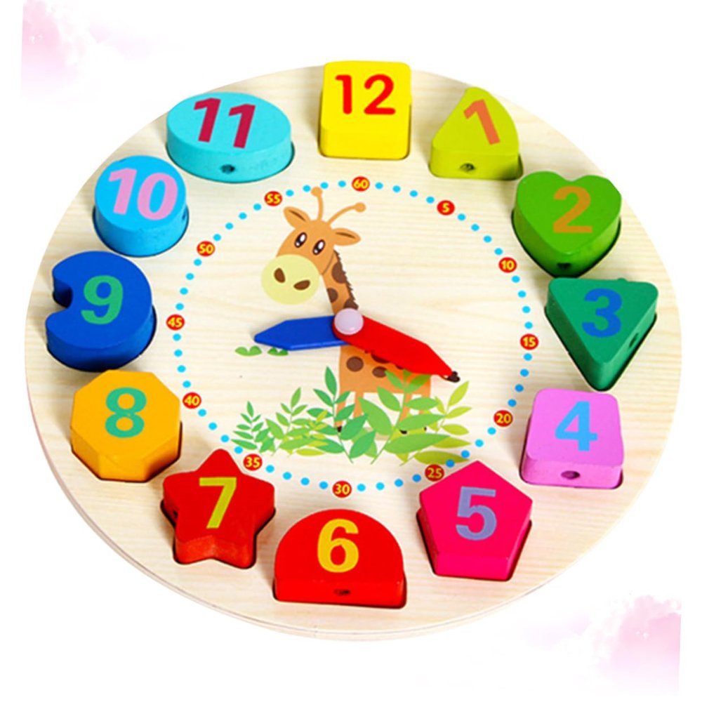 Kisangel Wooden Sorting Clock Educational Beads Clock for Promotes Intellectual Development Mathematical Concepts Present for Boys