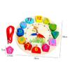 Kisangel Wooden Sorting Clock Educational Beads Clock for Promotes Intellectual Development Mathematical Concepts Present for Boys view 2