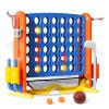 Ancaixin Giant 4 in-A-Row Connect Game Set, Adjustable Height Jumbo Yard Game with Basketball Hoop, Golf, Mesh Pocket & Ring Toss, Indoor Outdoor Family Backyard Party Game for Kids and Adults, Blue view 1