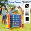 Ancaixin Giant 4 in-A-Row Connect Game Set, Adjustable Height Jumbo Yard Game with Basketball Hoop, Golf, Mesh Pocket & Ring Toss, Indoor Outdoor Family Backyard Party Game for Kids and Adults, Blue view 2