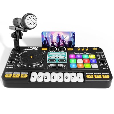 CalfQueen Kids DJ Mixer Table, DJ Set with Turntable Controller, Baby DJ Table for Toddler, Interactive Musical Equipment Toy for 3 4 5 years old Boys Girls