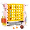Ancaixin Giant 4 in-A-Row Connect Game Set, Adjustable Height Jumbo Yard Game with Basketball Hoop, Golf, Mesh Pocket & Ring Toss, Indoor Outdoor Family Backyard Party Game for Kids and Adults, Yellow view 1