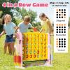 Ancaixin Giant 4 in-A-Row Connect Game Set, Adjustable Height Jumbo Yard Game with Basketball Hoop, Golf, Mesh Pocket & Ring Toss, Indoor Outdoor Family Backyard Party Game for Kids and Adults, Yellow view 2