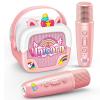 Mini Karaoke Machine for Kids Girls: Unicorn Portable Bluetooth Speakers with 2 Wireless Mic Easter Birthday Gifts for 5 6 7 8 9 10 11 Years Teen Toys for Girls Age 4-6 7 8 9 Basket Stuffers Pink view 1