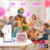 Mini Karaoke Machine for Kids Girls: Unicorn Portable Bluetooth Speakers with 2 Wireless Mic Easter Birthday Gifts for 5 6 7 8 9 10 11 Years Teen Toys for Girls Age 4-6 7 8 9 Basket Stuffers Pink view 2