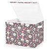 Kigai Rose Skull Storage Boxes with Lid & Handles Collapsible Stackable Storage Bins Decorative Fabric Closet Organizer Baby Basket for Bedroom Nursery Living Room Office view 1