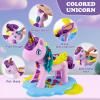 Aprilwolf 60 PCS 3 in 1 Dough Sets for Kids Ages 3-4-8, Art Crafts Dough Tools Kit, Unicorn Hair Stylist, Ice Cream Playset Hamburger Maker Machine, Kitchen Creations Food Play Toys Boys Girls view 2