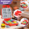 Aprilwolf 60 PCS 3 in 1 Dough Sets for Kids Ages 3-4-8, Art Crafts Dough Tools Kit, Unicorn Hair Stylist, Ice Cream Playset Hamburger Maker Machine, Kitchen Creations Food Play Toys Boys Girls view 4