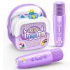Mini Karaoke Machine for Kids Girls: Unicorn Portable Bluetooth Speakers with 2 Wireless Mic Toys for Girls Age 4-6 7 8 9 Years Old Girl Easter Birthday Gifts for 5 6 7 8 9 10 11 Years Teens Purple view 1