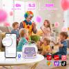 Mini Karaoke Machine for Kids Girls: Unicorn Portable Bluetooth Speakers with 2 Wireless Mic Toys for Girls Age 4-6 7 8 9 Years Old Girl Easter Birthday Gifts for 5 6 7 8 9 10 11 Years Teens Purple view 2