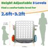 Ancaixin Giant 4 in-A-Row Connect Game Set, Adjustable Height Jumbo Yard Game with Basketball Hoop, Golf, Mesh Pocket & Ring Toss, Indoor Outdoor Family Backyard Party Game for Kids and Adults, White view 4