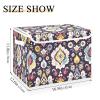 Kigai Ethnic Print Storage Boxes with Lid & Handles Collapsible Stackable Storage Bins Decorative Fabric Closet Organizer Baby Basket for Bedroom Nursery Living Room Office view 3