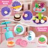 93 PCS 4 in 1 Dough Sets for Kids Ages 3-4-8, Art Crafts Dough Tools Kit, Dinosaur Dentist Playset, Ice Cream, Mooncake Maker Machine, Dessert Rack, Kitchen Creations Food Play Toys Boys Girls view 3