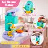 93 PCS 4 in 1 Dough Sets for Kids Ages 3-4-8, Art Crafts Dough Tools Kit, Dinosaur Dentist Playset, Ice Cream, Mooncake Maker Machine, Dessert Rack, Kitchen Creations Food Play Toys Boys Girls view 4