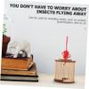 Happyyami 1pc Portable Dragonfly Cage Outdoor Observation Habitat for Boys and Girls Insect Lovers for Breeding Nature Exploration Round Wooden Design view 4