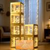 Ledido Transparent Balloon Boxes, Clear Balloon Boxes with 6 Pcs String Lights and 78 Letters for Baby Shower Gender Reveal 2026 New Year Grad Party Birthday Anniversary Bridal Decor - 6 Gold Boxes view 1