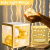 Ledido Transparent Balloon Boxes, Clear Balloon Boxes with 6 Pcs String Lights and 78 Letters for Baby Shower Gender Reveal 2026 New Year Grad Party Birthday Anniversary Bridal Decor - 6 Gold Boxes view 2