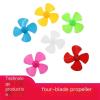 6-Pack 4-Blade Propeller, 2.0mm Bore, 40/56/80/100mm Diameter, PP/ABS Material(56MM red) view 2