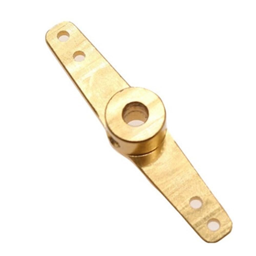 Gold Anodized Aluminum Steering Arm for RC Boat, Front Wheel Single Rocker Arm(4.1mm-Double arm)