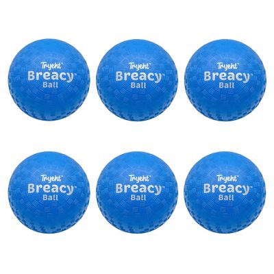 Tryeht Self Inflating Ball 5", Rubber New Feel Breacy Ball, Hi Bouncy, Never Need Pump, Neon Blue, Playground Balls, Handball, Dodgeballs, Picnic and School Play in and Outdoor (6 Pack)