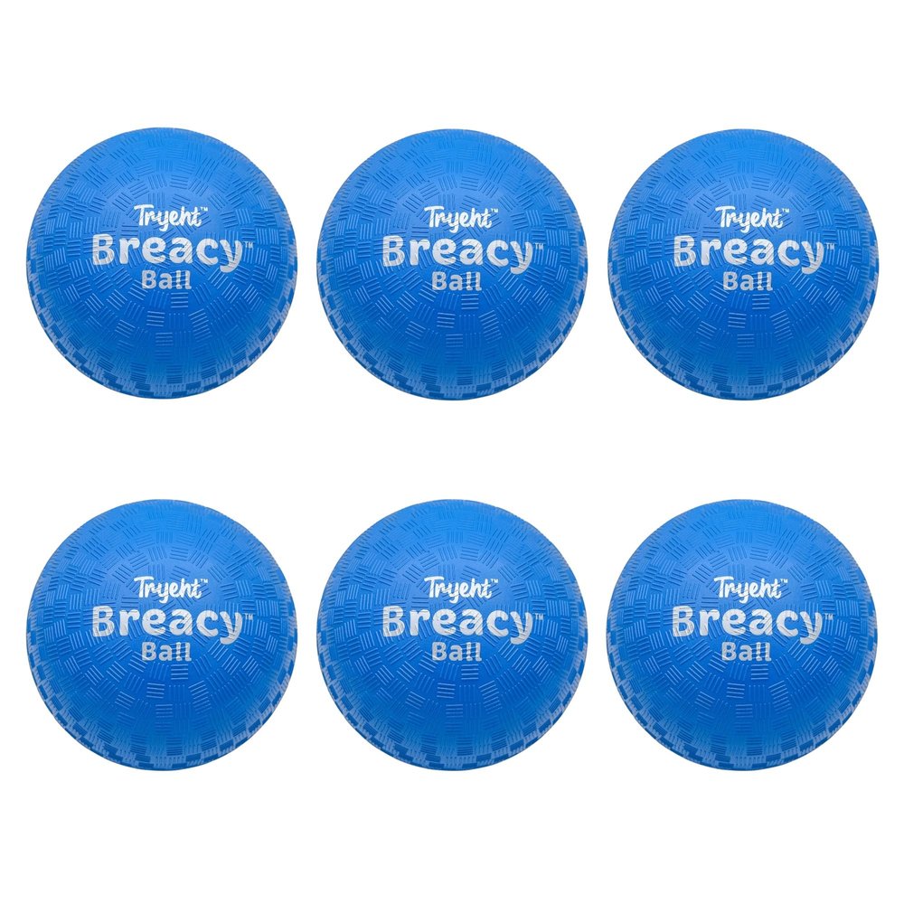 Tryeht Self Inflating Ball 5", Rubber New Feel Breacy Ball, Hi Bouncy, Never Need Pump, Neon Blue, Playground Balls, Handball, Dodgeballs, Picnic and School Play in and Outdoor (6 Pack)