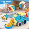 85 PCS 3 in 1 Dough Sets for Kids Ages 3-4-8, Art Crafts Dough Tools Kit, Train Engine Noodle Playset, Hamburger Machine, Dessert Rack, Kitchen Creations Food Play Toys Boys Girls view 2
