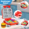85 PCS 3 in 1 Dough Sets for Kids Ages 3-4-8, Art Crafts Dough Tools Kit, Train Engine Noodle Playset, Hamburger Machine, Dessert Rack, Kitchen Creations Food Play Toys Boys Girls view 3