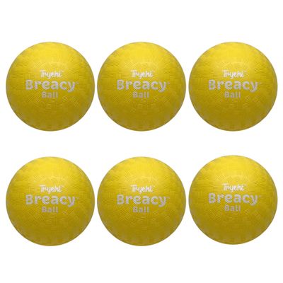 Tryeht Self Inflating Ball 5", Rubber New Feel Breacy Ball, Hi Bouncy, Never Need Pump, Neon Yellow, Playground, Handball, Dodgeballs, Picnic and School Play in and Outdoor (6 Pack)