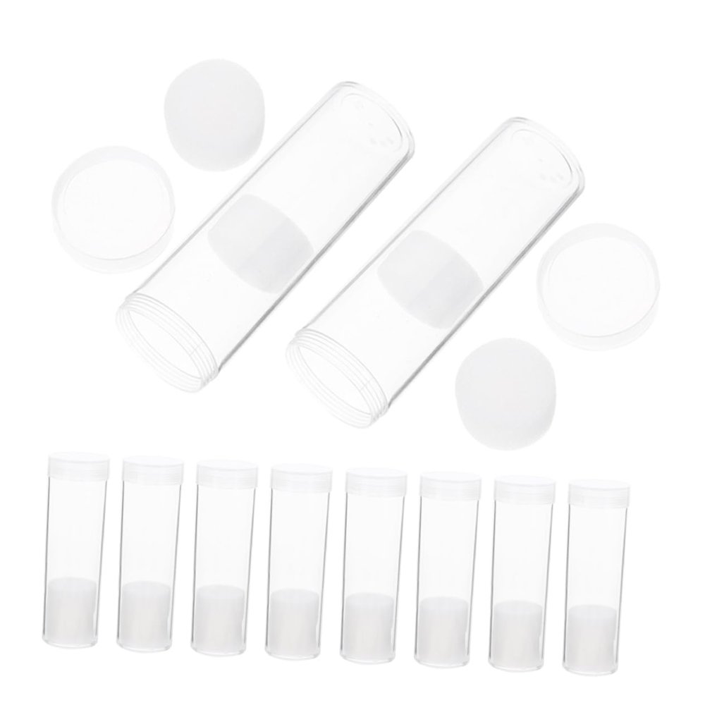 Angoily 10pcs Plastic Tube Coin Holders Airtight Coin Storage for Collectors Clear Design for Easy Viewing Items Stylish Organizer for Home Office