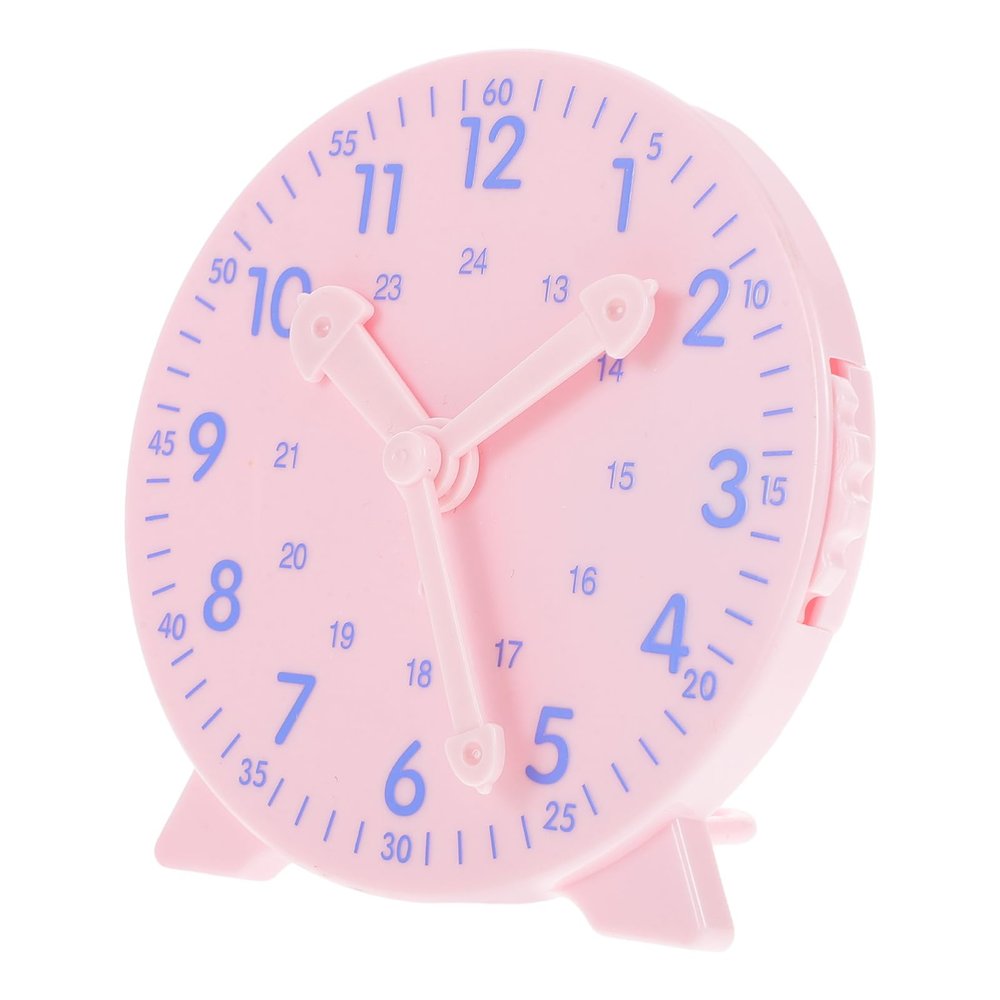 LIOOBO Educational Telling Clock Model Interactive Teaching Tool for Homeschool Classroom Use Pink Develop Management Skills Awareness with Linked Hands Movement