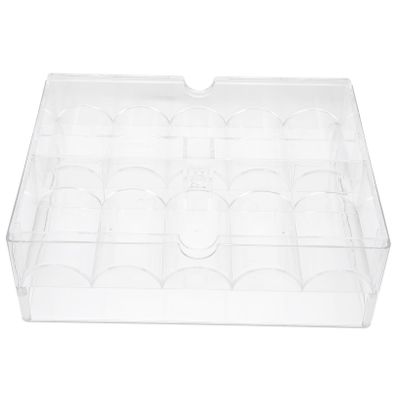 FUNOMOCYA Acrylic Poker Chips Storage Box Lid 200 Count Poker Chip Organizer for Game Night and Collectors