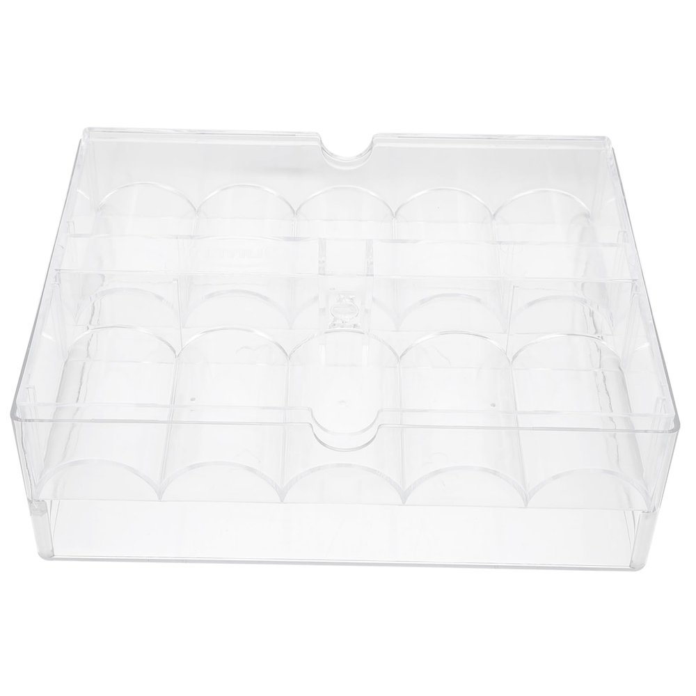 FUNOMOCYA Acrylic Poker Chips Storage Box Lid 200 Count Poker Chip Organizer for Game Night and Collectors