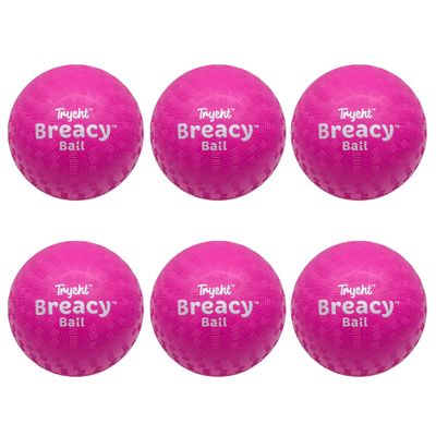 Tryeht Self Inflating Playground Ball 5, 6 Pack, Neon Purple Breacy Ball, Self Inflating Bouncy Ball, Never Need Pump for Kickball, Playground, Handball, Square and School