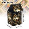 GYSYZJDH Premium MTG Deck Box Holds 120+ Sleeved Cards, PU Leather Magnetic TCG Card Deck Box for MTG, Commander, and More, Fierce Wolf view 2