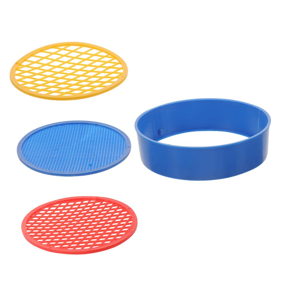 VOSAREA 3sets Plastic Soil Sieve Set Mesh Sieve for Gardening Garden Tool Set Fine Mesh Sifting Pan