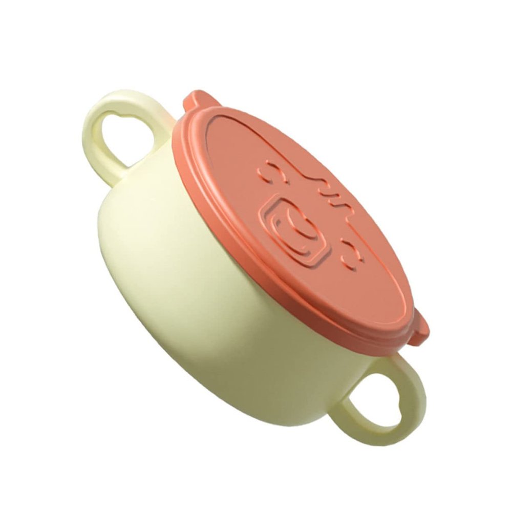 Toddmomy 1pc Stainless Steel Food Bowl Dual Handles Detachable Boy Girl Eating Bowl for Boys and Girls Non-skid Base Grinding for Easy Feeding