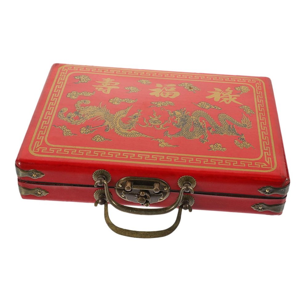 CIYODO Majong Case Portable Storage Box Sturdy Tile Container Buckle for Gamers