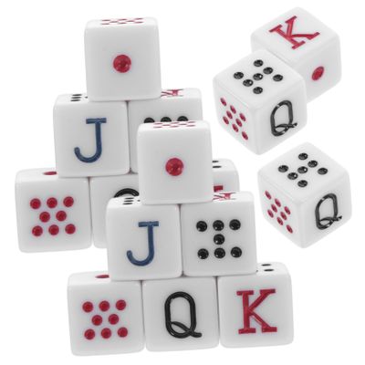 BESPORTBLE 15pcs Spain Poker Dices Acrylic Poker Dices Game Chips Party Supplies Gaming Dice Fun Birthday Games