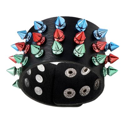 CATIEBYE 1pc Grunge Studded Bracelet Rivets Wristband Bangle Decor Punk Bracelet