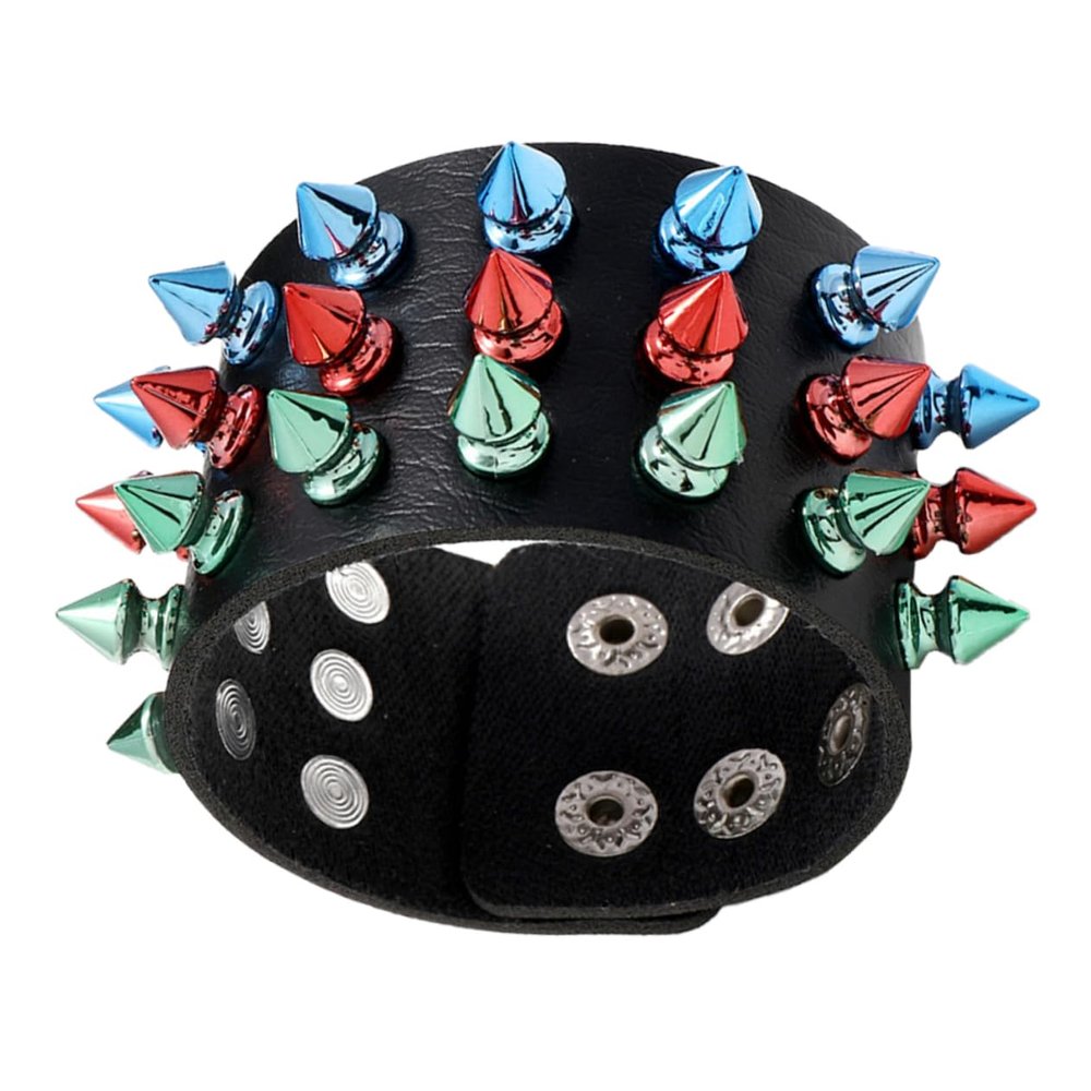 CATIEBYE 1pc Grunge Studded Bracelet Rivets Wristband Bangle Decor Punk Bracelet