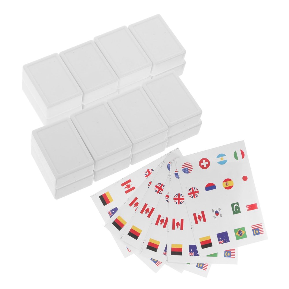 BESTonZON 65pcs National Flag Mahjong Stickers Travel Stickers for School Themes and Parties Educational Game for Home School Journals and Decor