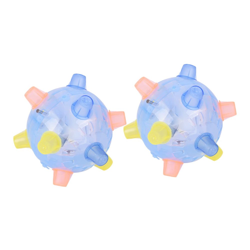 ERINGOGO 2Pcs Light Up Music Jumping Ball Flashing Bouncing Ball for Dynamic Dance Bounce Fun for Parties Light Blue