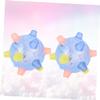 ERINGOGO 2Pcs Light Up Music Jumping Ball Flashing Bouncing Ball for Dynamic Dance Bounce Fun for Parties Light Blue view 3