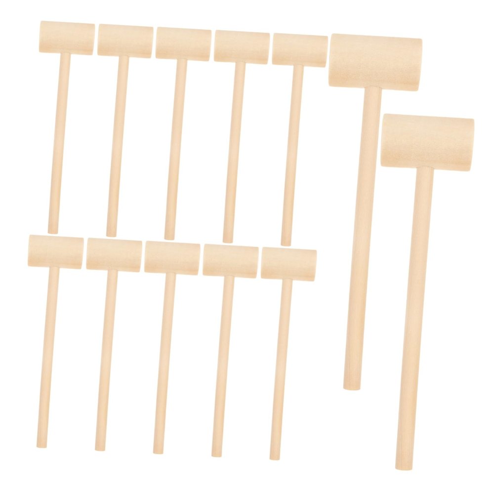 ERINGOGO 12pcs Mini Wood Mallet Toy for Boys and Girls Solid Wood Hammer for Hand-Eye Coordination and Dexterity Fun Knocking Toy for Boys and Girls for Birthday