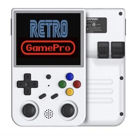 RG353V Handheld Game Console 3.5-Inches Display Dual OS Android 11, Linux System, RK3566 Chip Built-in 16G + 64G TF Card (White)