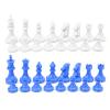 32PC Plastic Chess Pieces International Tournament Set King Height 49mm for Coffee Shop Chess Game Compact Shape Blue White view 1