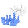 32PC Plastic Chess Pieces International Tournament Set King Height 49mm for Coffee Shop Chess Game Compact Shape Blue White view 2
